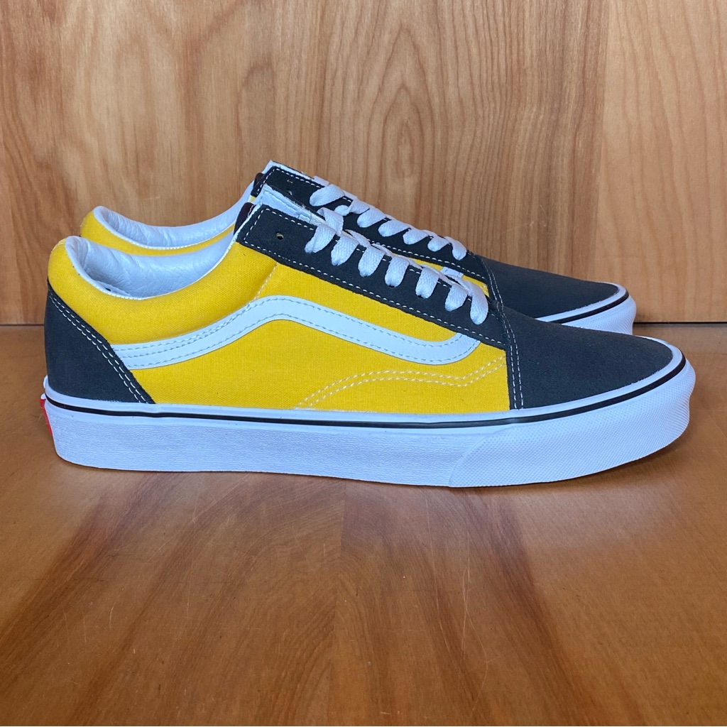 New Mens 9.5 Womens 11 Vans Old Skool Skate Shoes Black Yellow Sef2016